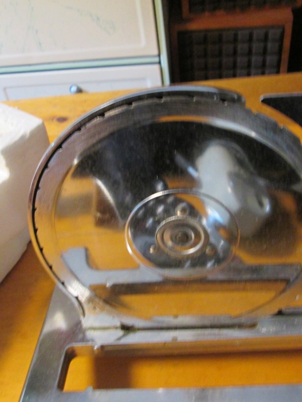 Vtg Rival chrome meat slicer chrome 7 1/4 serrated chrome blade in box MINT - Picture 6 of 6